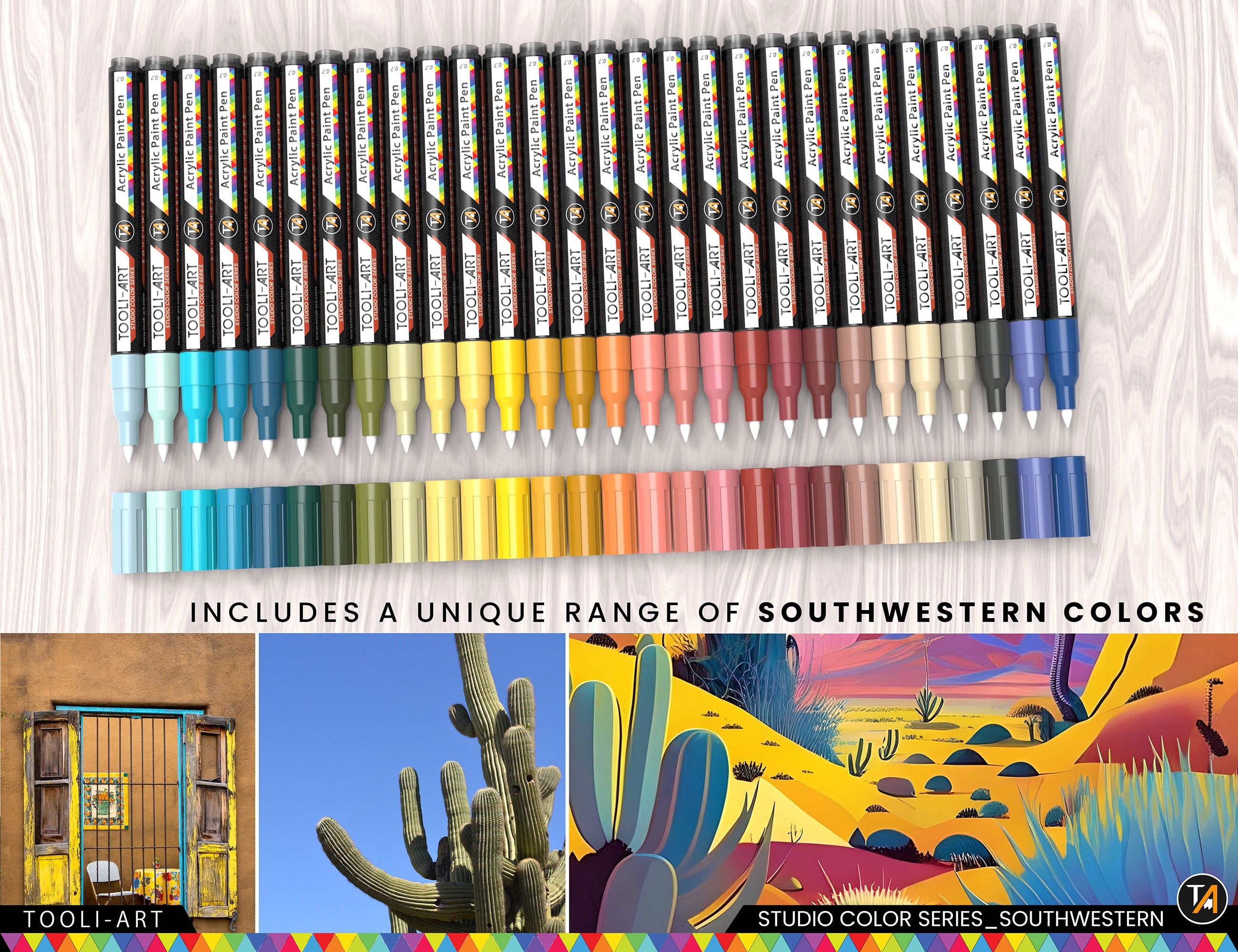 28 Southwestern Colors Acrylic Paint Pens Studio Color Series Markers Set  0.7mm Extra Fine
